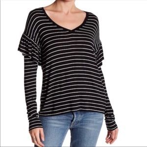Abound Ruffle Sleeve Stripe Tee